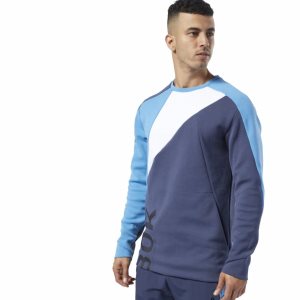 Bluza Męskie Reebok One Series Training Colorblock Granatowe PL 90ARFQL